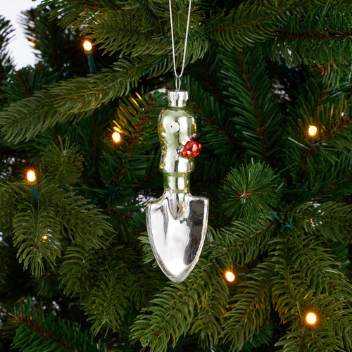 House of Seasons Kerst Ornament Tuinschepje - L4 x B3 x H12 cm - Groen