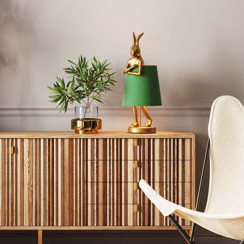 Kare Design tafellamp Animal - konijn - 68cm - goud en groen