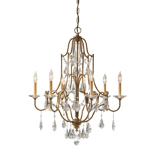 Elstead Valentina - 6-lichts kroonluchter bronzen afwerking, E14