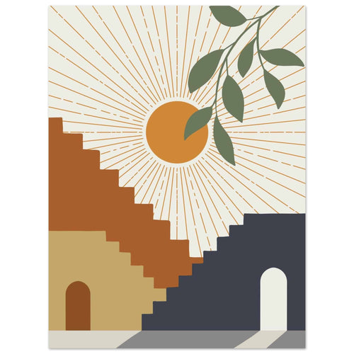 Artfulprints Poster Boho – Stairway sun   - 30x40 cm - Meerkleurig