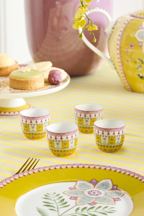 Pip Studio - Eierdopjes - Lily & Lotus - Moon Delight - Geel - 4,7 cm - Set van 6
