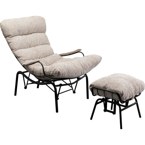 Kare Design Fauteuil en Voetensteun Vienna Swing beige - vtwonen shop
