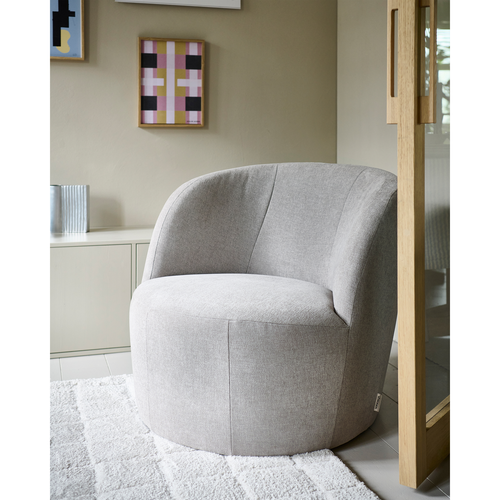 vtwonen draaibare fauteuil Turn - Velvet - Naturel - 78x82x87 - vtwonen shop