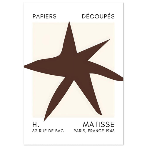 Artfulprints  Matisse – Star of the sea brown   poster 70x100 cm - vtwonen shop