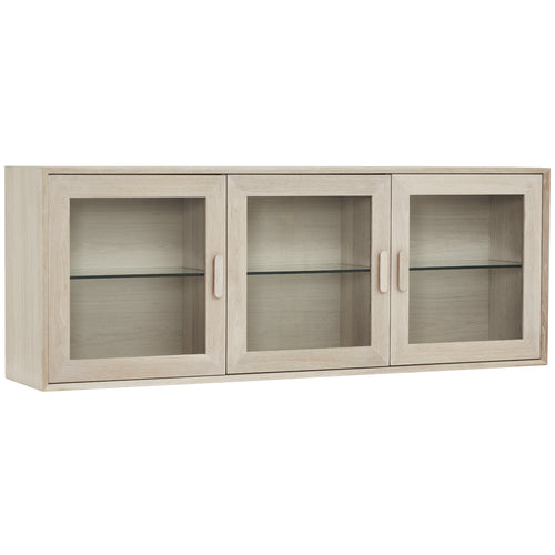Furnhouse 3-deurs wandkast Porto - Witte olie - MDF, Eikenfineer, Glas - 34x160x60