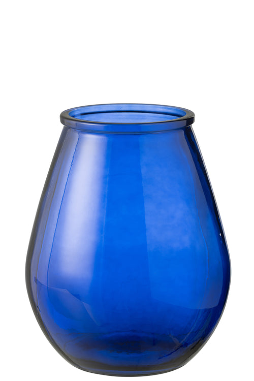 J-Line vaas Egg - glas - blauw - large - Ø 29 cm - vtwonen shop