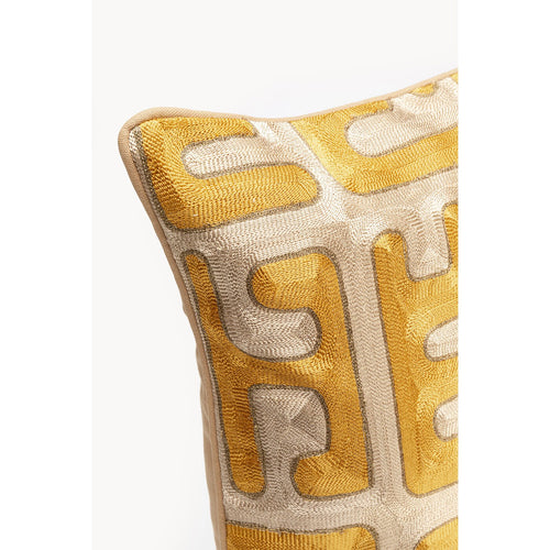 Kare Design Kussen Meander geel en beige