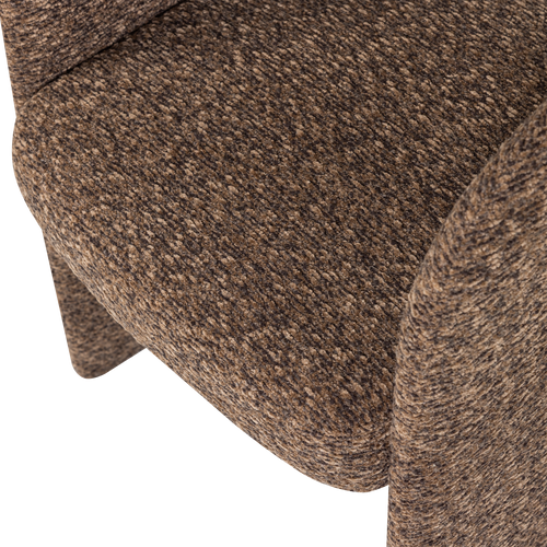 WOOOD eetkamerstoel grove Lanor - Bouclé - Bruin - 76x58x57