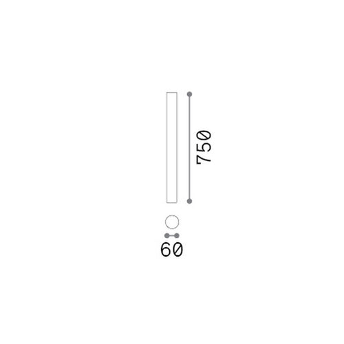 Ideal Lux LOOK 75 cm opbouwdownlight, messing, 1x GU10