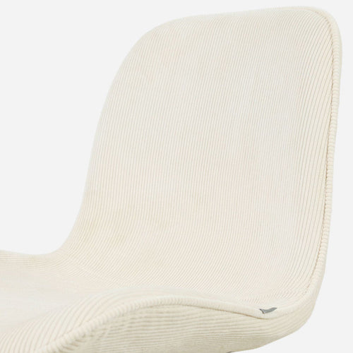 Nolon Nena-Fé Eetkamerstoel Rib Beige - Zwart Houten Onderstel