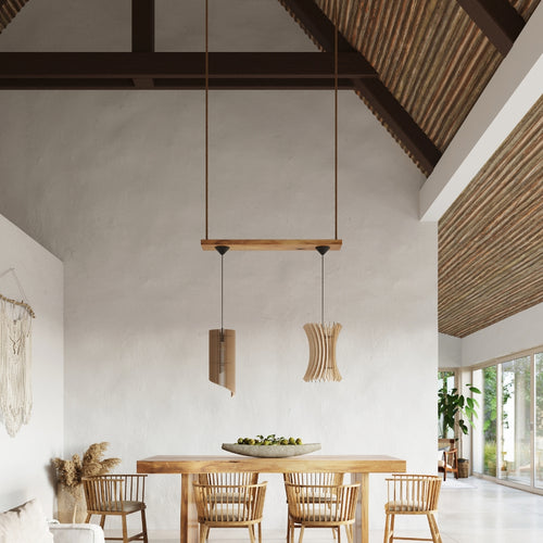 Sollux hanglamp Oriana - 1 lichts - 30  x 90   cm - bruin