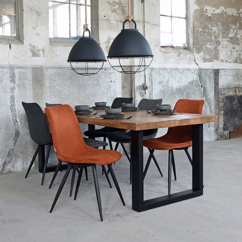 LABEL51 Eetkamerstoel Jort - Grijs Ribstof - Set van 2 - vtwonen shop