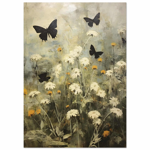 Artfulprints  Butterflies in flowerfield 2   poster A4 21x29.7 cm - vtwonen shop