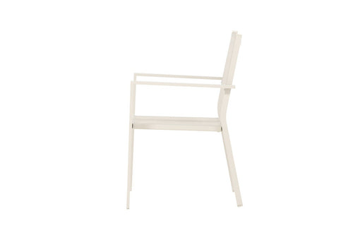 Nest outdoor Narda aluminium tuinstoel beige - met armleuningen - set van 2