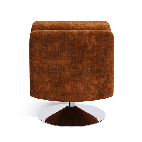 Sia Home - Fauteuil TIMELESS - Fluweel met structuur - Terracotta - 60.5cm