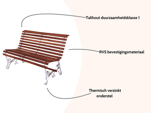 MaximaVida tuinbank Budapest 120 cm - uit exclusief Taliwood