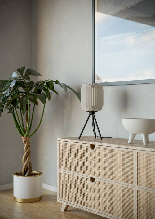 EGLO tafellamp Belgrave - e27 - papier/staal - zwart/wit
