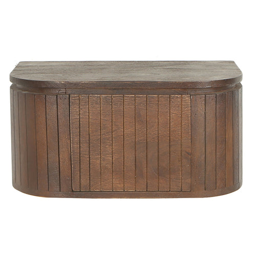 Giga Meubel Nachtkastje Merel - Zwevend Donkerbruin Hout - 55x35x26cm - vtwonen shop