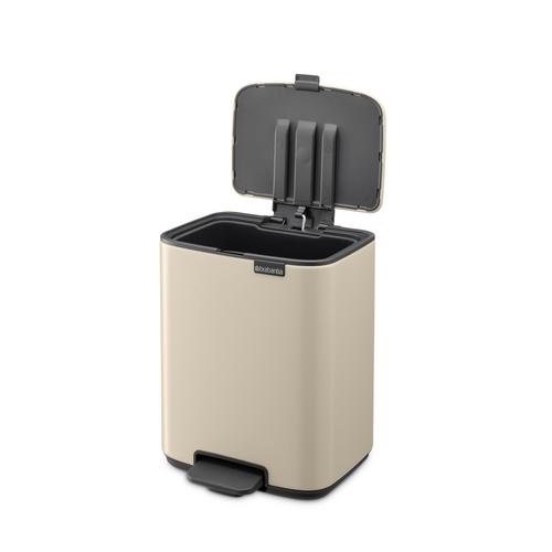 Brabantia Bo Pedaalemmer, 7 liter, stil sluitend, kunststof binnenemmer - Soft Beige