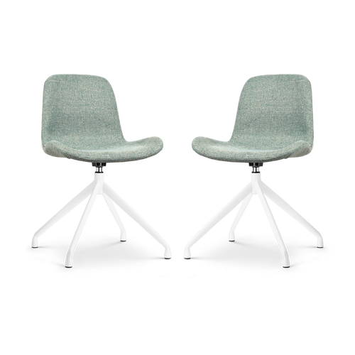 Nolon Nola-Fé Draaibare Eetkamerstoelen Set van 2  Zacht groen - Wit - vtwonen shop