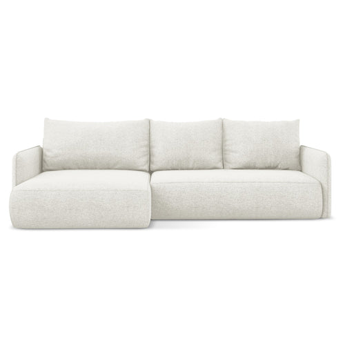 LaMiaSofa hoekbank links Palermo - chenille stof - wit - 240x148x86