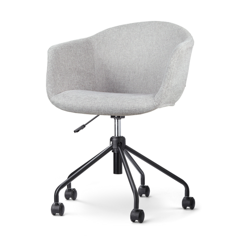 Nolon Nout-Otis Bureaustoel Lichtgrijs - Armleuningen - Zwart - vtwonen shop