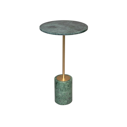 Dutchbone Gunnar Bijzettafel Rond 37,5 cm Marmer Groen/ Goud - vtwonen shop