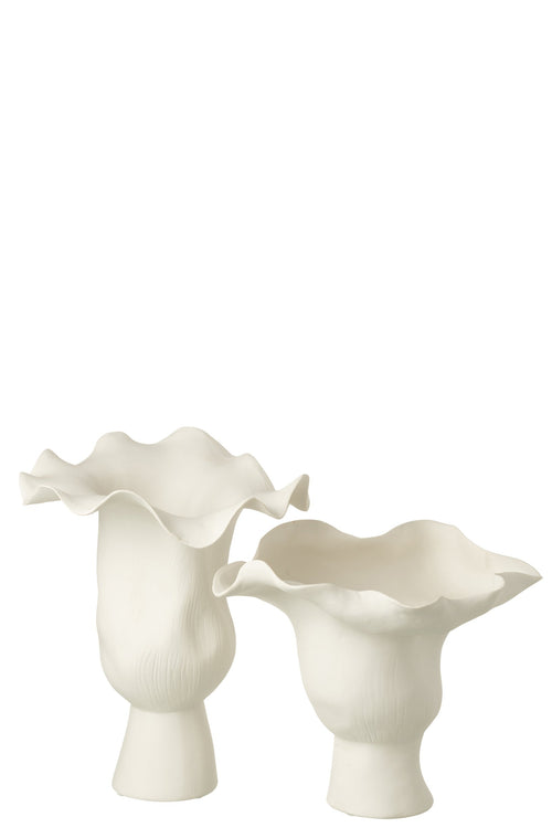 J-Line vaas Helix - keramiek - wit