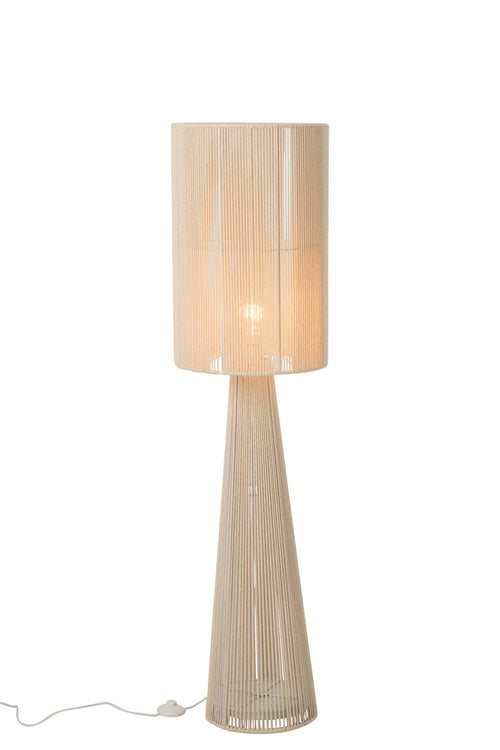 J-Line Vloerlamp met touw - stof - greige - medium
