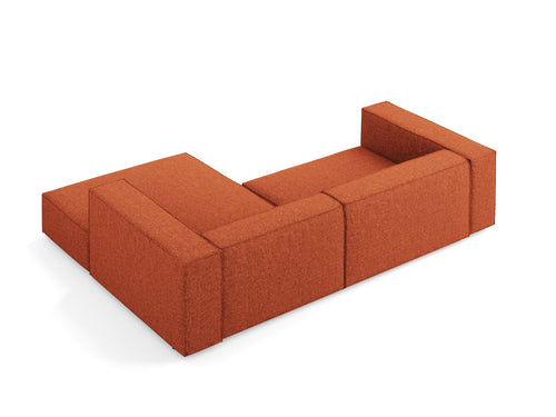Cosmopolitan Design rechter hoekbank Arendal 3-zits, chenille, terracotta - 166x224x70cm