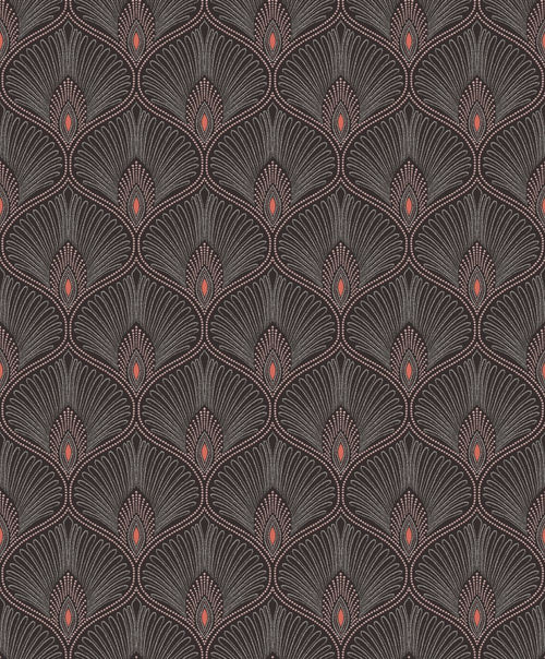 Masureel behang art deco motief zwart - 53 cm x 10.05 m - 632121