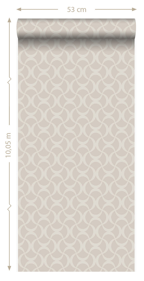 Origin Wallcoverings behang grafisch warm zilver - 53 cm x 10,05 m - 345739 - vtwonen shop