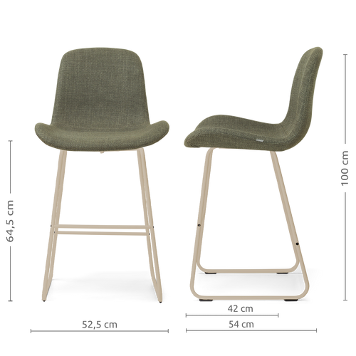 Nolon Nino-Fé barkruk forestgroen - beige onderstel - 65 cm