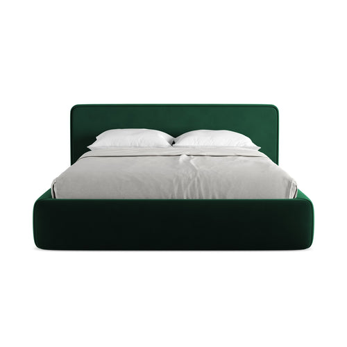 LaMiaSofa Bed met opbergruimte Firenze - velours - flessengroen - 200x225x82