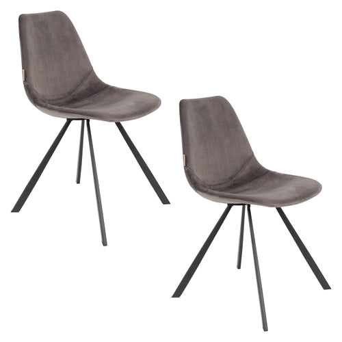 Dutchbone Franky Eetkamerstoelen Grijs - Set van 2 - vtwonen shop