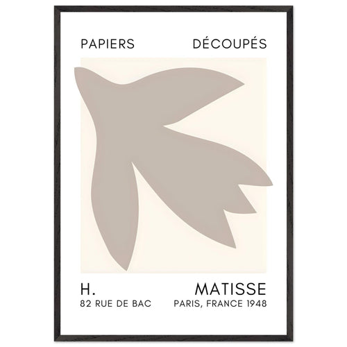 Artfulprints Poster met Lijst Matisse – Shapes in the air grey   - 70x100 cm - Grijs