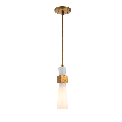 Schlanke Pendelleuchte, modernes Antik-Gold, 1 x E27