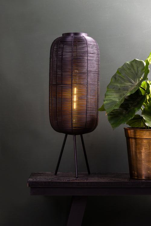 Light & Living - Tafellamp TOMEK - Ø21x55cm - Zwart - vtwonen shop