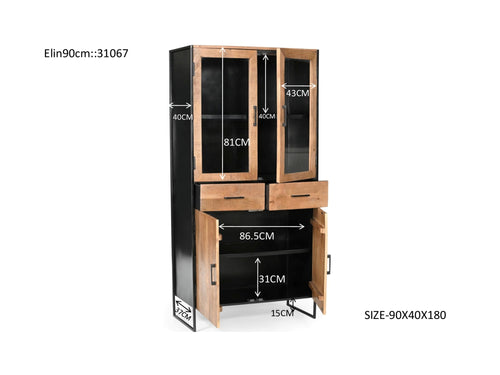 Livingfurn kast Elin - bruin - 90x40x180 - vtwonen shop