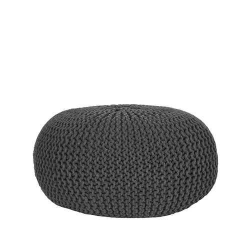 LABEL51 Poef Knitted - Antraciet Katoen - 70x70x35cm