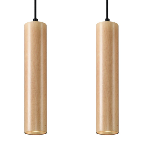 Sollux Lighting Hanglamp LINO 2 hout - 30x6x90cm