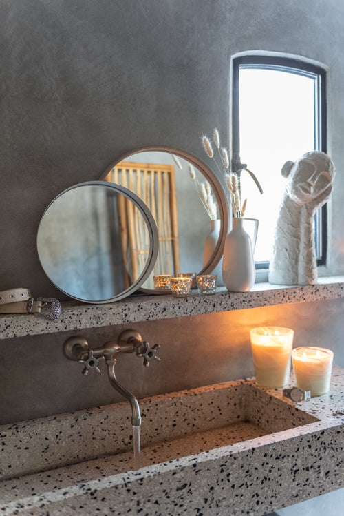 J-Line spiegel Rond Boord - metaal - wit - small - Ø 30 cm - vtwonen shop