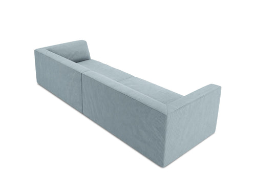Micadoni Bank Ruby 4-zits, ribfluwelen, lichtblauw - 93x302x69cm
