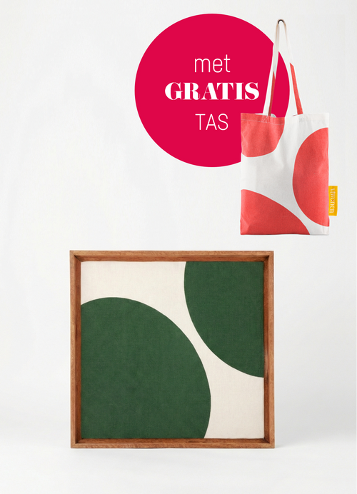 vtwonen - Wanddecoratie - Stippen - Hout - Donkergroen - 60x80cm