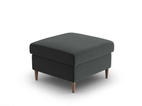 Cosmopolitan Design Poef Kyoto flueel donkergrijs - 70x70x45cm