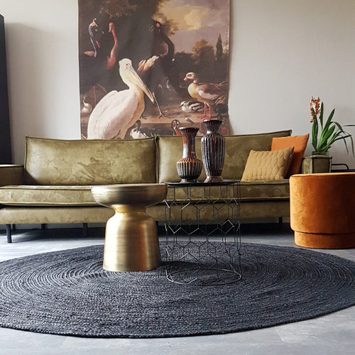 Mrcarpet Rond jute vloerkleed Zwart/Antraciet 200cm - vtwonen shop