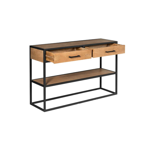 StarFurn Sidetable Denver - Naturel Mangohout - 2 Lades - 120x35x76cm - vtwonen shop
