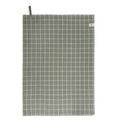 Walra - Keukenset Dry w. Cubes Uni, Stripes & Blocks - 3x 50x70 cm - Legergroen