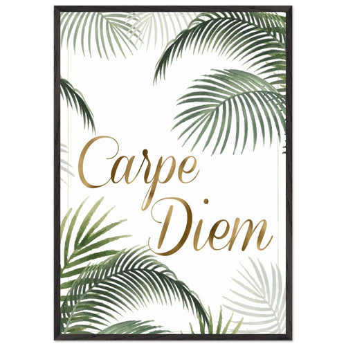 Artfulprints Poster met Lijst Boho – Carpe diem   - 70x100 cm - Groen