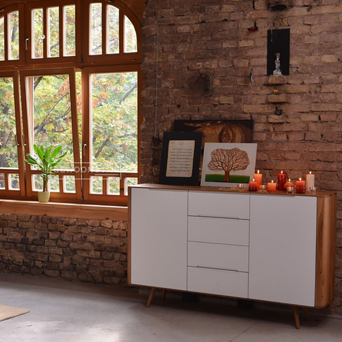 Gazzda Ena Dresser 135 Eikenhouten Dressoir - Naturel / Wit - vtwonen shop